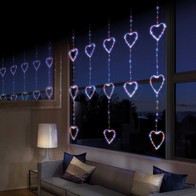 See more information about the Christmas Heart Curtain Light Multicolour Outdoor 312 LED - 1.3cm