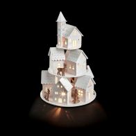 See more information about the 3 Layer White House Christmas Decoration - 10 Warm White LEDs