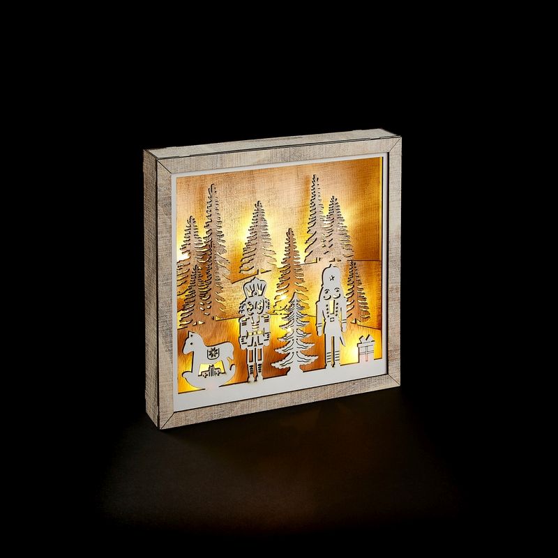 Nut Cracker Frame Light Christmas Decoration - 12 Warm White LEDs
