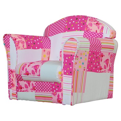 Patchwork Armchair Wood Pink By Kidsaw