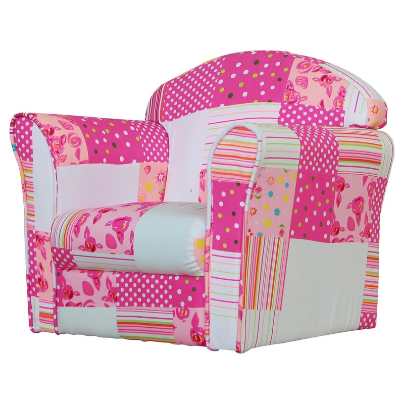 Patchwork Armchair Wood Pink by Kidsaw