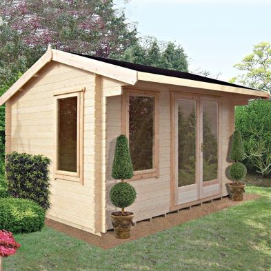 Product photograph of Shire Marlborough 7 10 X 11 9 Reverse Apex Log Cabin - Premium 44mm Cladding Tongue Groove from QD stores
