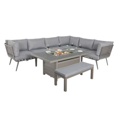 Product photograph of Mayfair Garden Corner Sofa By Royalcraft - 8 Seats Grey Cushions from QD stores