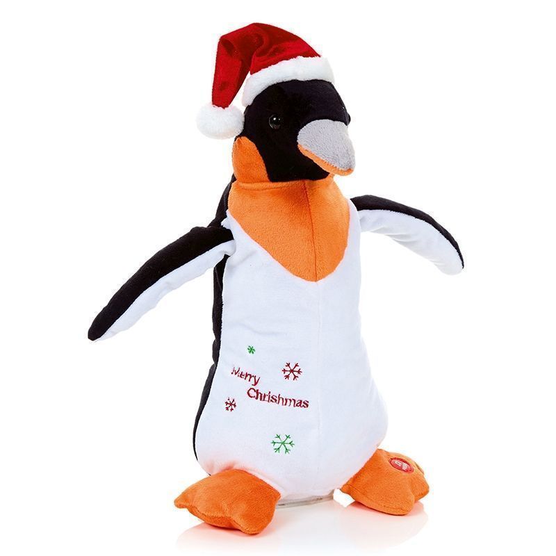 Animated Penguin Christmas Decoration - 32cm 