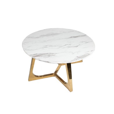 Product photograph of Merrion Circular Coffee Table Stanless Steel White from QD stores
