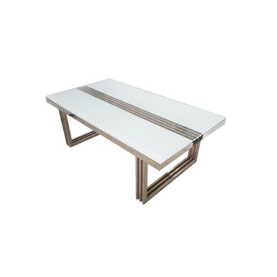Product photograph of Merrion Console Table Stanless Steel Mirrored 1 Shelf from QD stores
