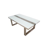 See more information about the Merrion Console Table Stanless Steel Mirrored 1 Shelf