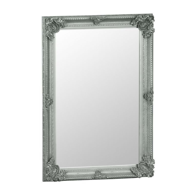 Venetian Bevelled Mirror Grey & Glass 80 x 115cm