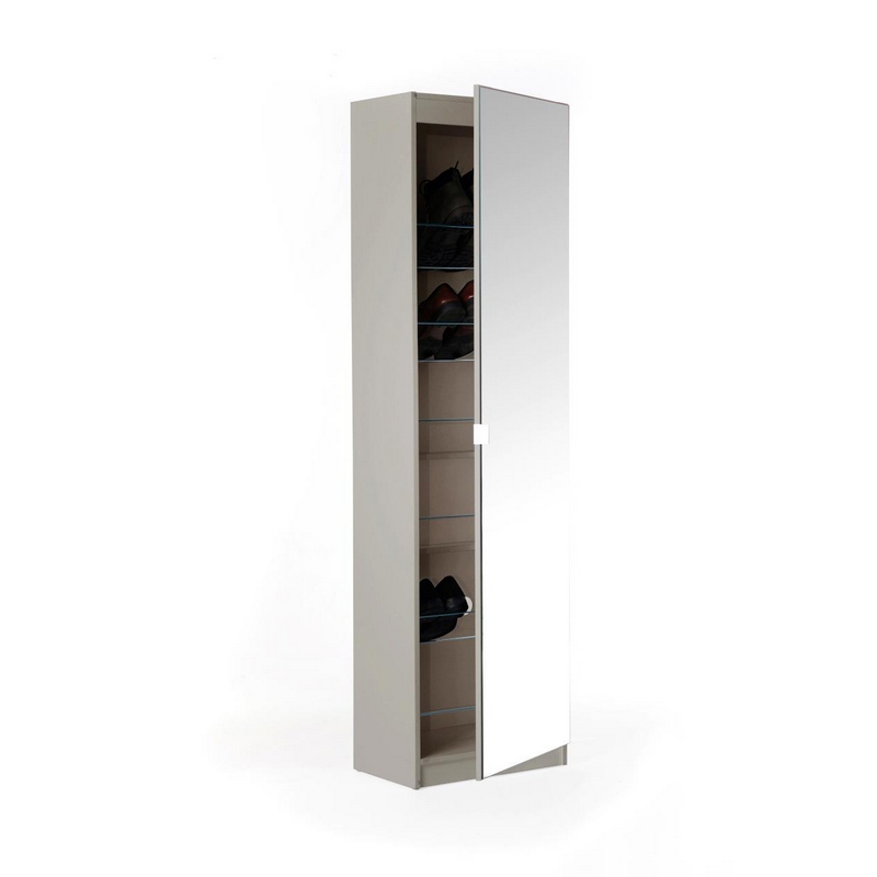 Mirrored Shoe Cabinet 1 Door, Mirror Shoe Storage Cabinet Uk
