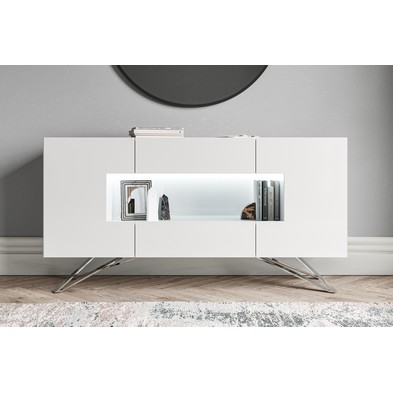 Product photograph of Weston Large Sideboard White 2 Doors 5 Shelves 2 Drawers from QD stores