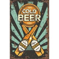 See more information about the Vintage Cold Beer Sign Metal Wall Mounted - 40cm