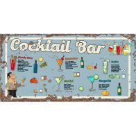 See more information about the Vintage Cocktail Bar Sign Metal Wall Mounted - 40cm
