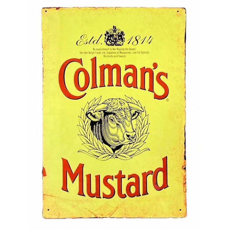 Coleman's Mustard Sign Metal Wall Mounted - 41cm