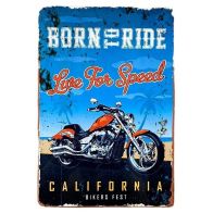 See more information about the Retro Born To Ride Sign Metal Wall Mounted - 41cm