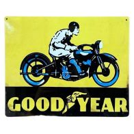 See more information about the Good Year Motorbike Sign Metal Wall Mounted - 25cm