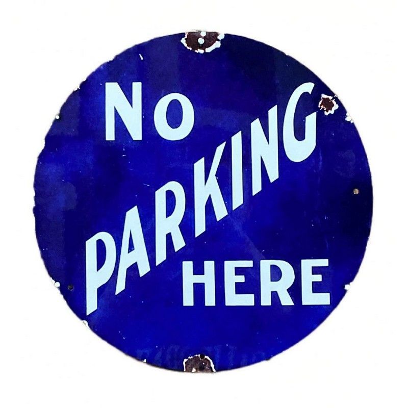 No Parking Sign Metal Blue Wall Mounted - 20cm