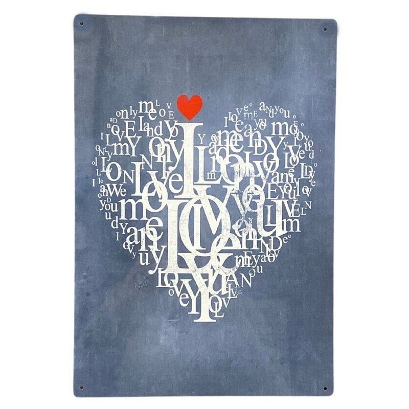 Love Heart Sign Metal Wall Mounted - 41cm