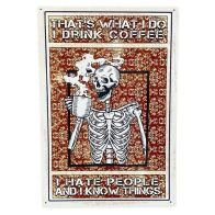 See more information about the Coffee Skeleton Sign Metal Wall Mounted - 41cm