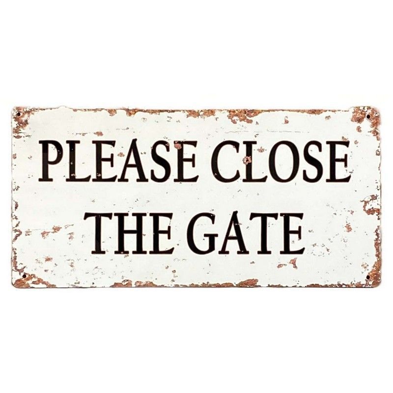 Please Close The Gate Sign Metal Wall Mounted - 30cm
