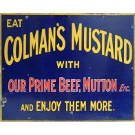 See more information about the Vintage Colman's Mustard Sign Metal Wall Mounted - 25cm