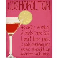 See more information about the Vintage Cosmopolitan Recipe Sign Metal Wall Mounted - 27cm