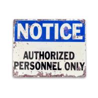 See more information about the Vintage Authorized Personnel Only Sign Metal Wall Mounted - 27cm