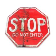 See more information about the Vintage Stop - Do Not Enter Sign Metal Wall Mounted - 32cm