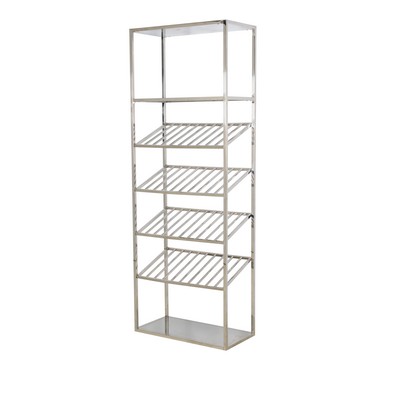 Product photograph of Merrion Tall Wine Rack Stainless Steel Silver 6 Shelves from QD stores
