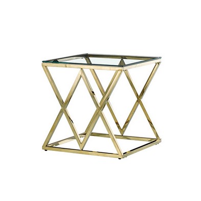 Merrion Side Table Cross Stanless Steel Gold