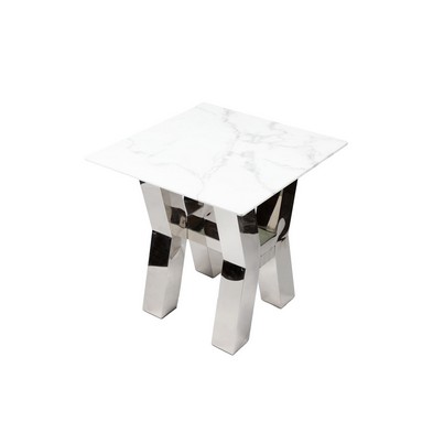 Merrion Side Table Stanless Steel White