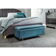 See more information about the Mystica Light Blue 1 Door Ottoman Storage Bench