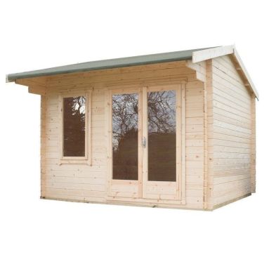 Product photograph of Shire Marlborough 13 8 X 15 8 Reverse Apex Log Cabin - Premium 34mm Cladding Tongue Groove from QD stores