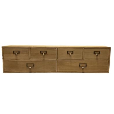Wood Organiser 6 Drawers 80cm - Natural from QD Stores