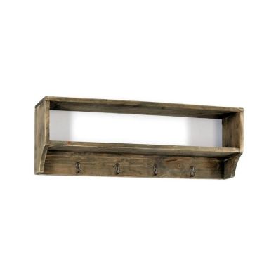 Product photograph of Rustic Shelving Unit Wood Natural 2 Shelves from QD stores