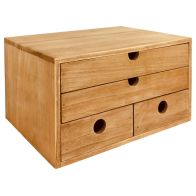 See more information about the Wood Organiser 4 Drawers 33.3cm - Natural