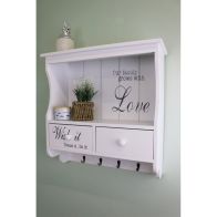 See more information about the Country Cottage Shelving Unit Wood White 2 Shelves 2 Drawers