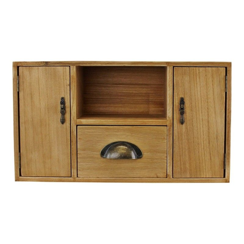 Wood Organiser 1 Drawers 3 Compartments 41cm - Natural