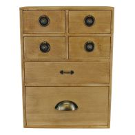 See more information about the Wood Organiser 6 Drawers 41cm - Natural