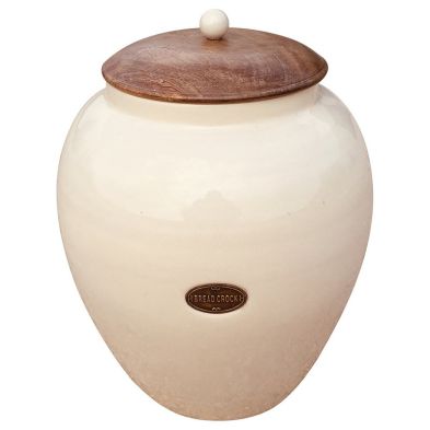 Product photograph of Ceramic Bread Bin 17 Litres - White Natural Country Cottage from QD stores