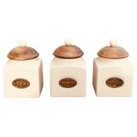 See more information about the 3 x Ceramic Jars 29cm - Cream Country Cottage