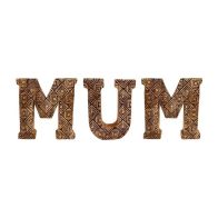 See more information about the Mum Letters Wood with Geometric Pattern - 56.5cm