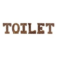 See more information about the Toilet Letters Wood with Geometric Pattern - 89.5cm