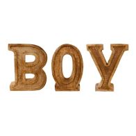 See more information about the Boy Letters Wood with Embossed Pattern - 45.5cm