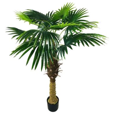 Product photograph of Fan Palm Tree Artificial Plant Green - 150cm from QD stores