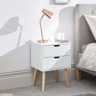 See more information about the Nyborg Bedside Table White 2 Drawers