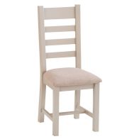 See more information about the Aurora Mist Ladderback Chair Fabric Seat