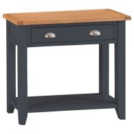 See more information about the Aurora Midnight Console Table Oak 1 Shelf 1 Drawer