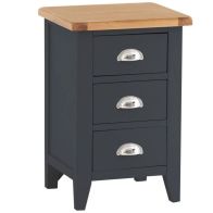 See more information about the Aurora Midnight Bedside Table Oak 3 Drawers