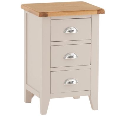 See more information about the Aurora Mist Bedside Table Oak Light Grey 4 Drawers
