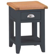 See more information about the Aurora Midnight Side Table Oak 1 Shelf 1 Drawer